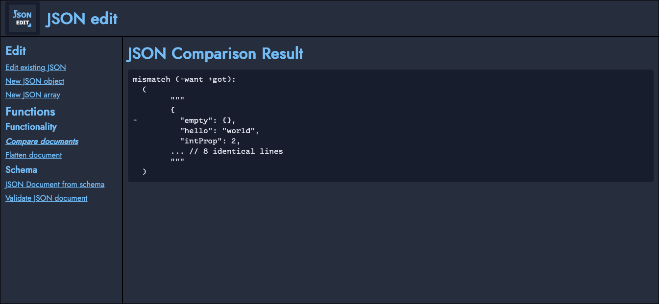 JSON Comparison